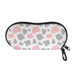 Pink Grey And White Cow Print Glasses Case