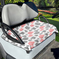 Pink Grey And White Cow Print Golf Cart Seat Cover