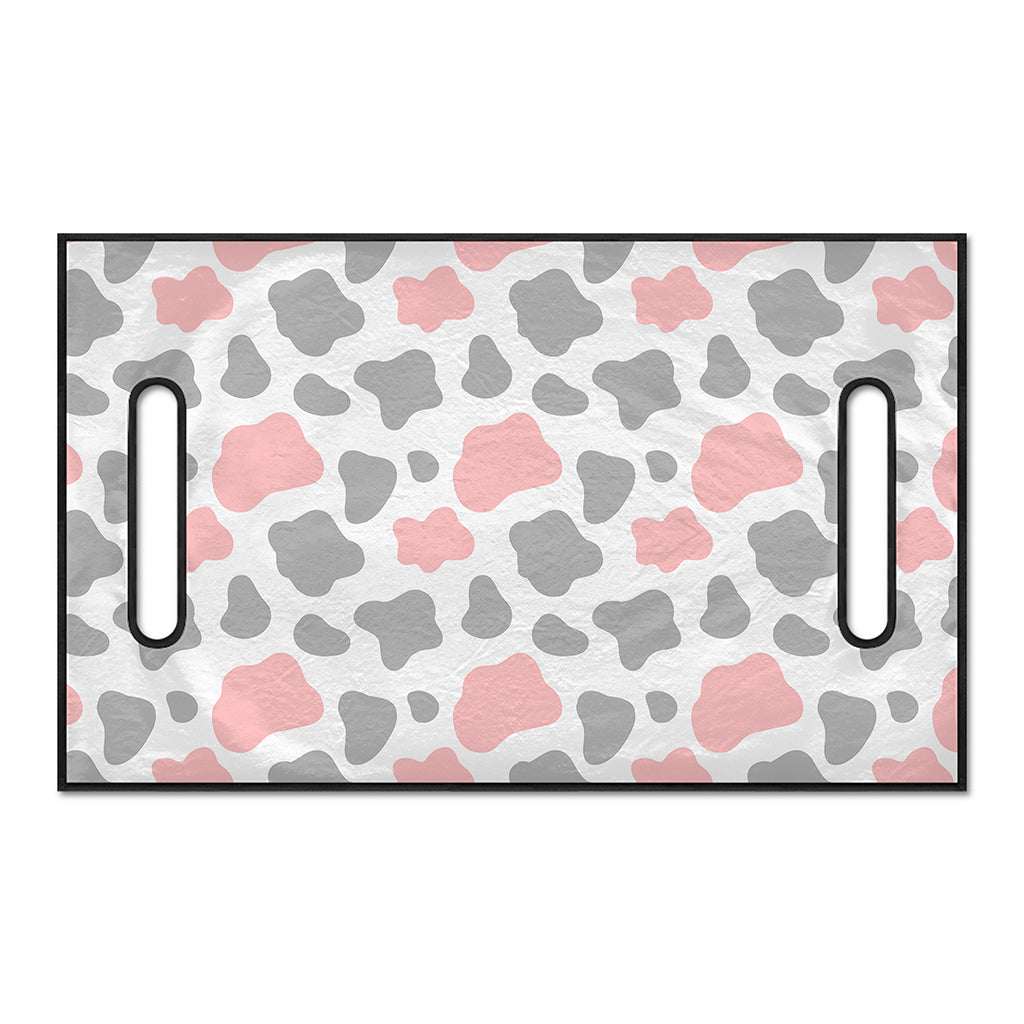 Pink Grey And White Cow Print Golf Cart Seat Cover