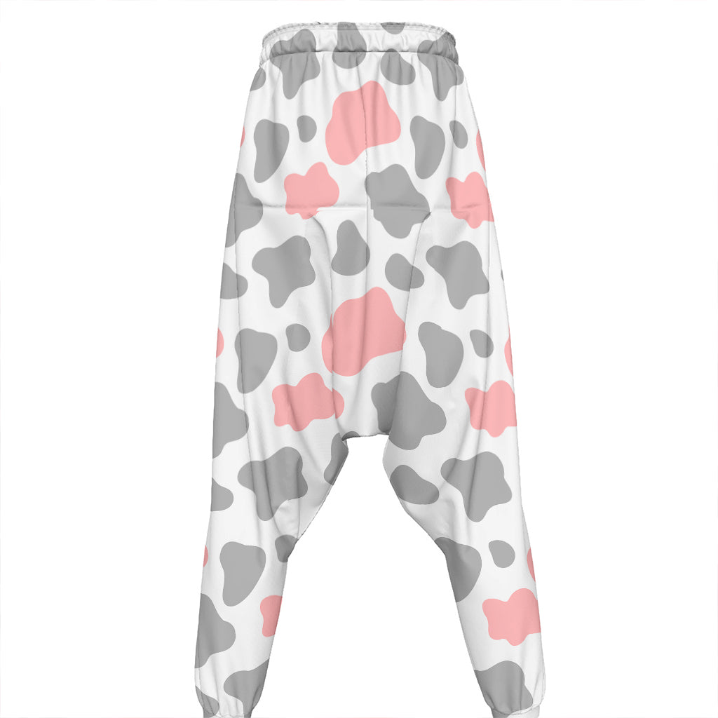 Pink Grey And White Cow Print Hammer Pants