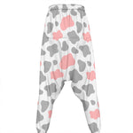 Pink Grey And White Cow Print Hammer Pants