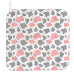 Pink Grey And White Cow Print Hand Towel
