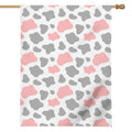 Pink Grey And White Cow Print House Flag
