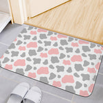 Pink Grey And White Cow Print Indoor Door Mat