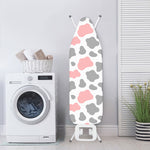 Pink Grey And White Cow Print Ironing Board Cover