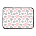 Pink Grey And White Cow Print Kitchen Mat