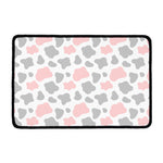 Pink Grey And White Cow Print Kitchen Mat