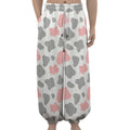 Pink Grey And White Cow Print Lantern Pants