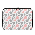 Pink Grey And White Cow Print Laptop Sleeve