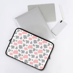 Pink Grey And White Cow Print Laptop Sleeve