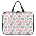 Pink Grey And White Cow Print Laptop Sleeve With Handle