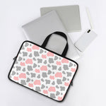 Pink Grey And White Cow Print Laptop Sleeve With Handle