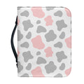 Pink Grey And White Cow Print Leather Bible Cover
