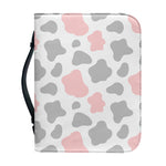 Pink Grey And White Cow Print Leather Bible Cover