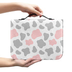 Pink Grey And White Cow Print Leather Bible Cover