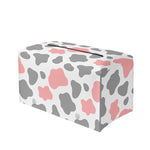 Pink Grey And White Cow Print Leather Tissue Box Cover