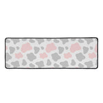 Pink Grey And White Cow Print Long Kitchen Mat