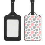 Pink Grey And White Cow Print Luggage Tag