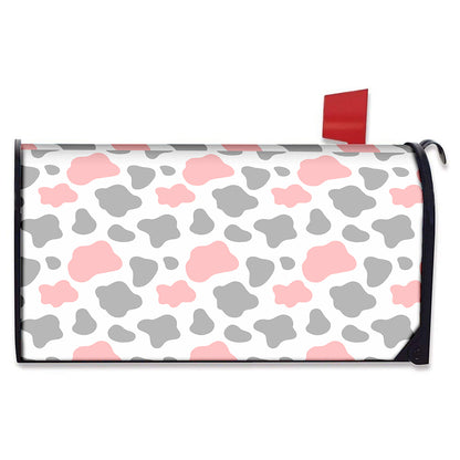 Pink Grey And White Cow Print Mailbox Cover