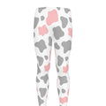 Pink Grey And White Cow Print Men's Leggings