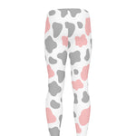 Pink Grey And White Cow Print Men's leggings