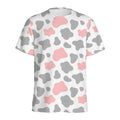 Pink Grey And White Cow Print Men's Athletic T-Shirt