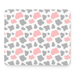 Pink Grey And White Cow Print Mouse Pad