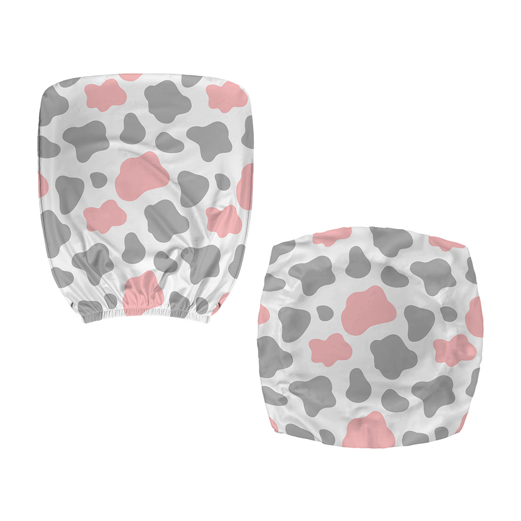 Pink Grey And White Cow Print Office Chair Cover