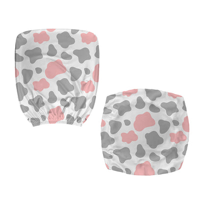 Pink Grey And White Cow Print Office Chair Cover