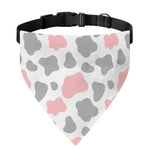 Pink Grey And White Cow Print Over The Collar Dog Bandana