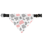 Pink Grey And White Cow Print Over The Collar Dog Bandana