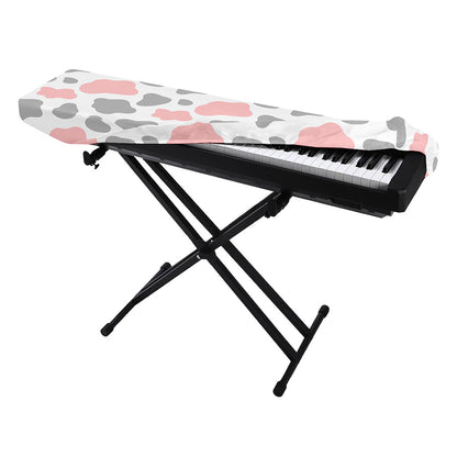 Pink Grey And White Cow Print Piano Keyboard Cover