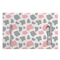 Pink Grey And White Cow Print Placemat