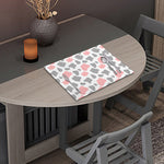 Pink Grey And White Cow Print Placemat
