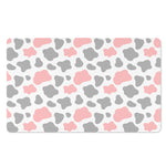 Pink Grey And White Cow Print Polyester Doormat