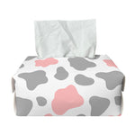Pink Grey And White Cow Print Rectangle Tissue Box Cover