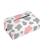 Pink Grey And White Cow Print Rectangle Tissue Box Cover