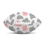 Pink Grey And White Cow Print Rugby Ball