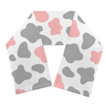Pink Grey And White Cow Print Scarf