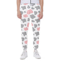 Pink Grey And White Cow Print Joggers
