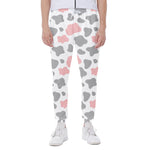 Pink Grey And White Cow Print Scuba Joggers