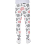 Pink Grey And White Cow Print Scuba Joggers