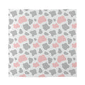 Pink Grey And White Cow Print Silk Bandana