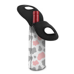 Pink Grey And White Cow Print Single Neoprene Wine Tote