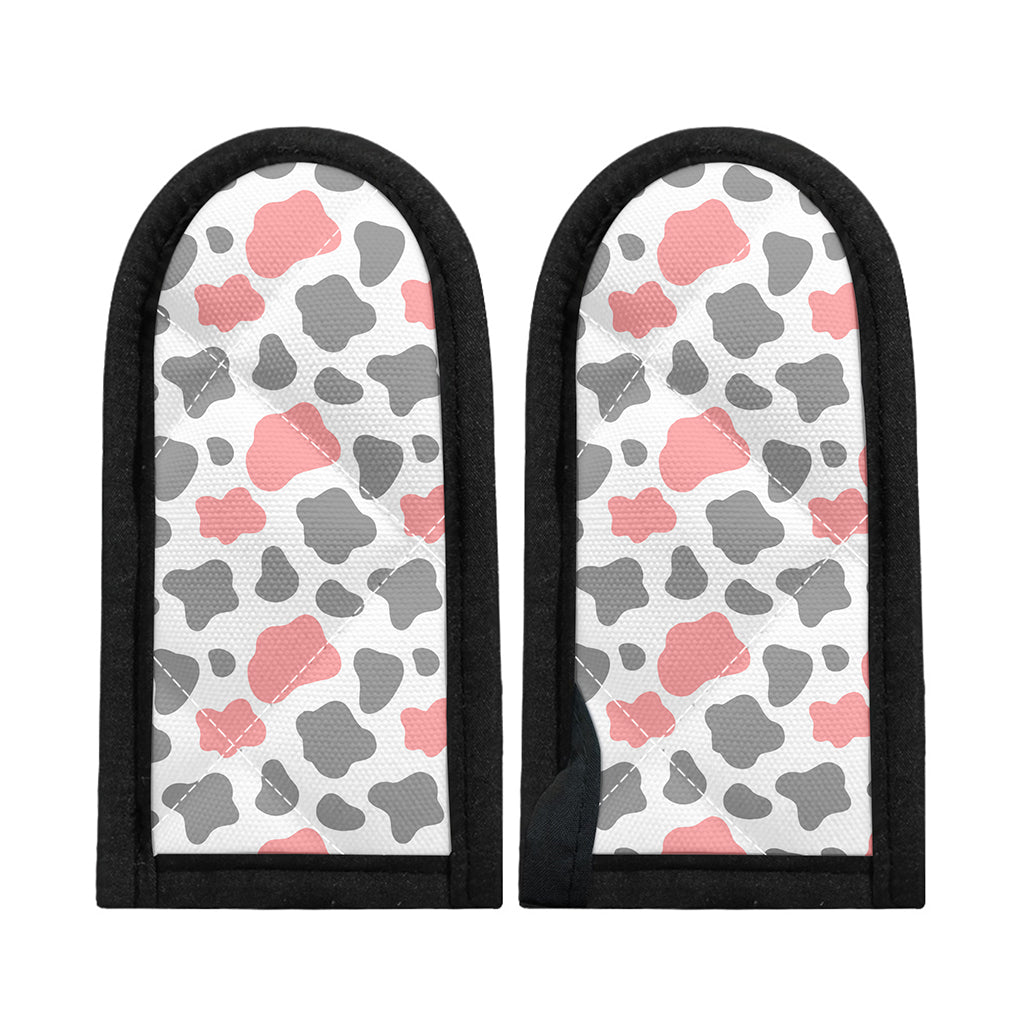 Pink Grey And White Cow Print Skillet Handle Cover