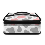 Pink Grey And White Cow Print Small Lunch Bag