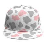 Pink Grey And White Cow Print Snapback Cap