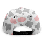 Pink Grey And White Cow Print Snapback Cap