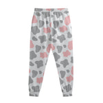 Pink Grey And White Cow Print Sweatpants