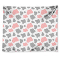 Pink Grey And White Cow Print Tapestry